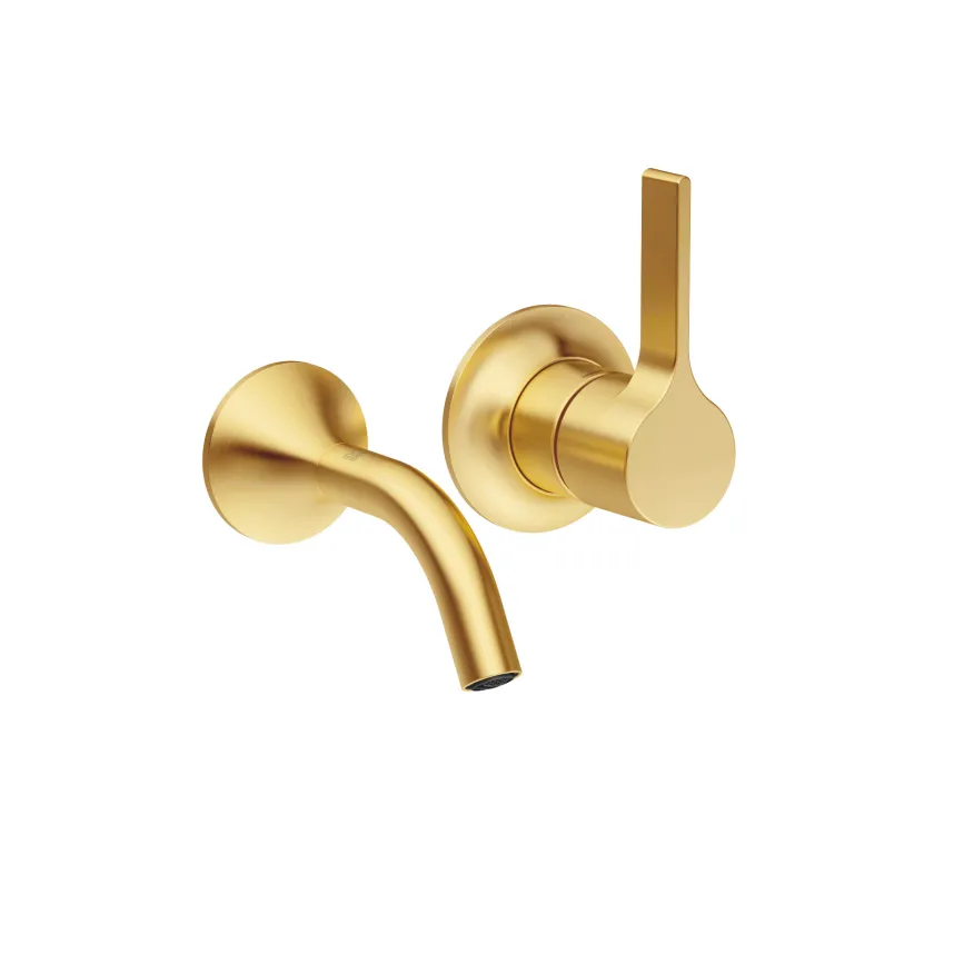 VAIA Brushed Durabrass 23kt Gold Washbasin Faucets Wall Mounted