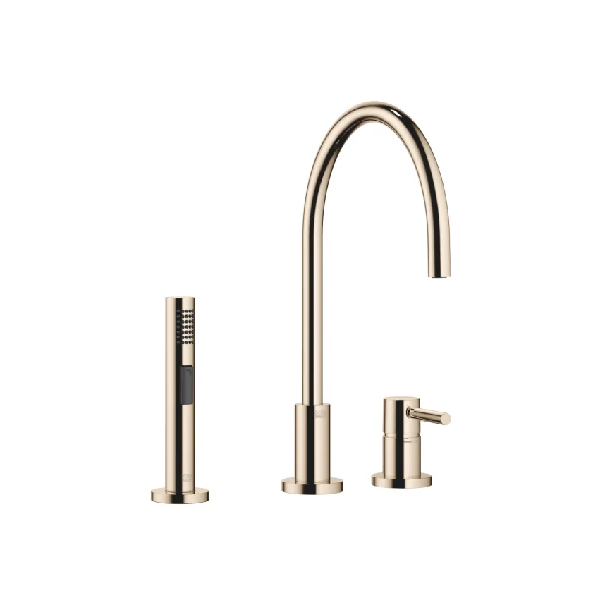 TARA Champagne 22kt Gold Kitchen Faucets Two Hole Mixer With