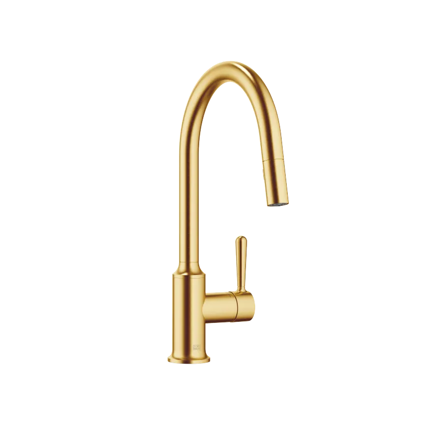 Vaia Brushed Durabrass Kt Gold Kitchen Faucets Single Lever Mixer