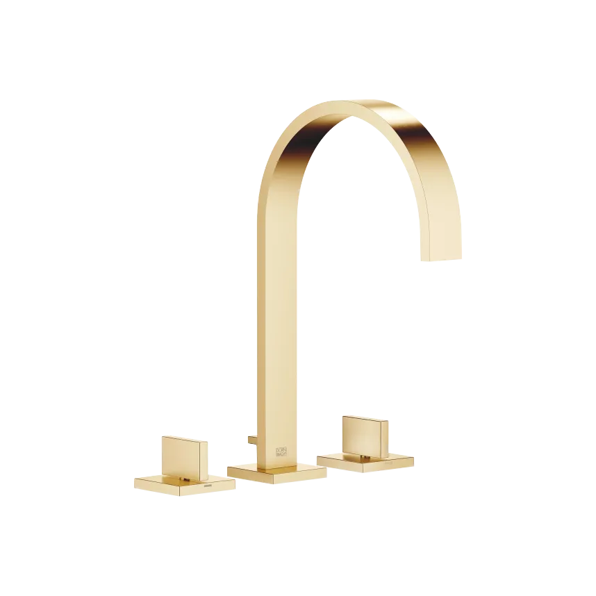 Mem Brushed Durabrass Kt Gold Washbasin Faucets Three Hole