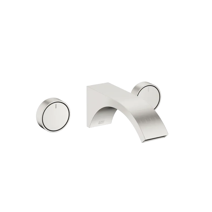 Cyo Brushed Platinum Wall Mounted Basin Mixer Without Pop Up Waste