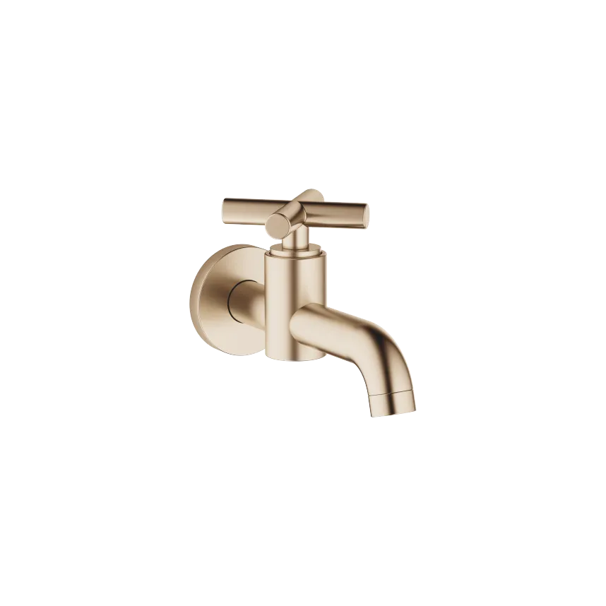 Tara Brushed Champagne Kt Gold Washbasin Faucets Pillar Tap Wall