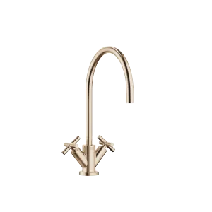 Tara Brushed Champagne Kt Gold Kitchen Faucets Single Hole Mixer