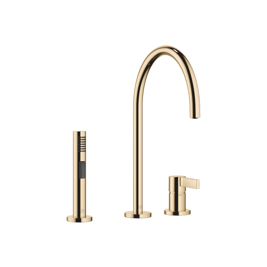 Tara Ultra Durabrass Kt Gold Kitchen Faucets Two Hole Mixer With