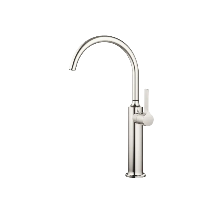 VAIA Single-lever basin mixer with raised base without pop-up waste - Platinum - 33 534 809-08