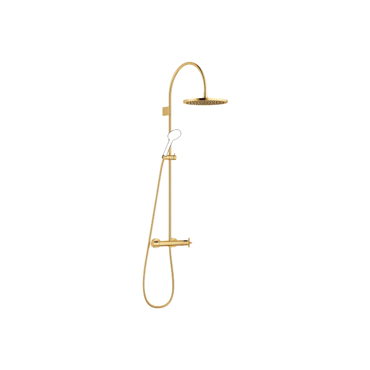 TARA Showerpipe mit Brause-Thermostat ohne Handbrause - Messing gebürstet (23kt Gold) - 34 465 892-28