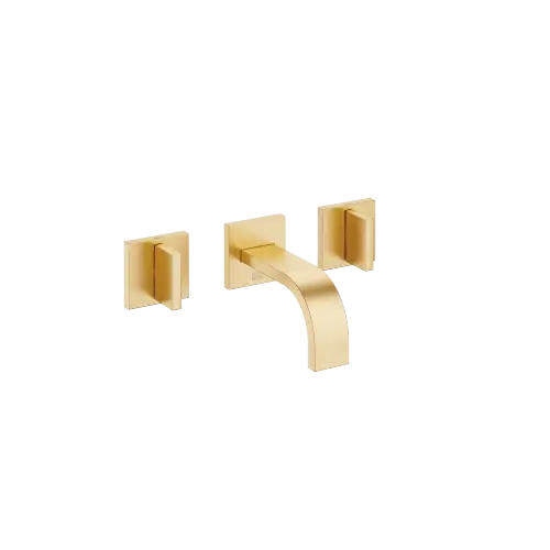 MEM Batteria tre fori incasso muro senza piletta - Ottone spazzolato (Oro 23k) - 36 702 782-28