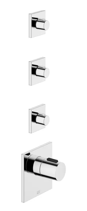 IMO Brushed Light Gold Shower faucets: Thermostat module with 3 valves