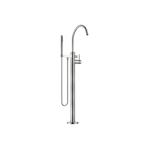 Single-lever bath mixer with stand pipe for free-standing assembly with hand shower set - Brushed Platinum - 25 863 661-06