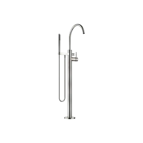 Single-lever tub mixer with stand pipe for freestanding installation with hand shower set - Brushed Platinum - 25 863 661-06