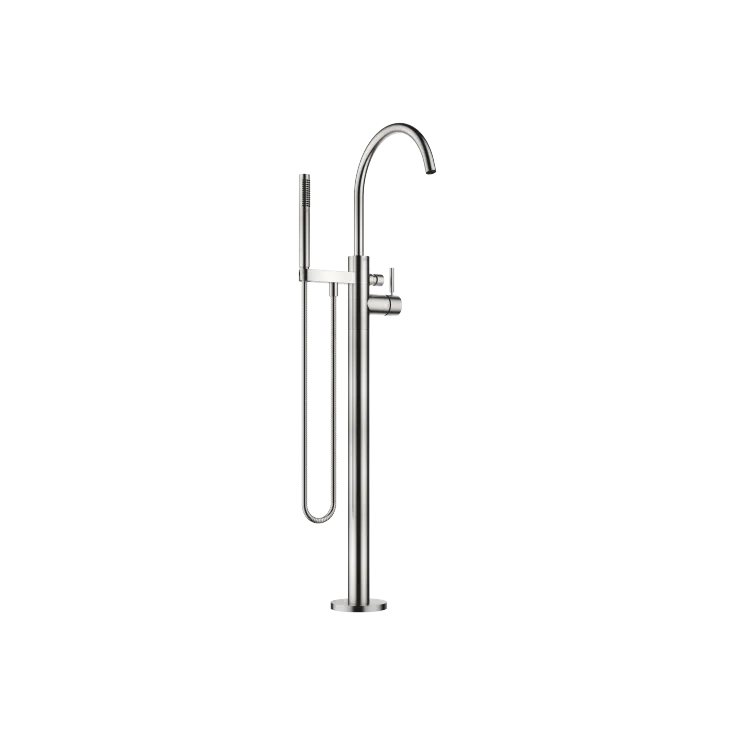 Single-lever bath mixer with stand pipe for free-standing assembly with hand shower set - Brushed Platinum - 25 863 661-06