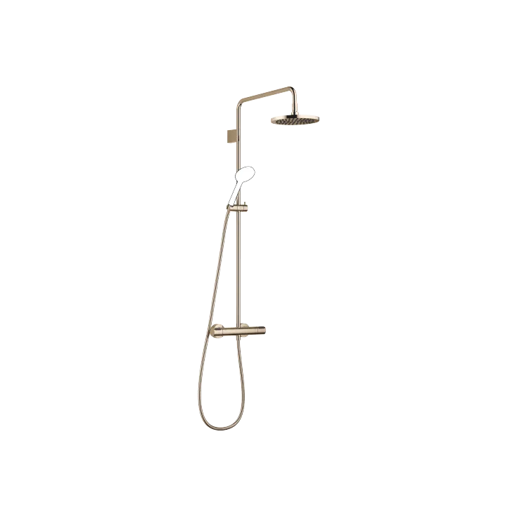 Shower pipe with shower thermostat without hand shower FlowReduce - Champagne (22kt Gold) - 34 464 979-47