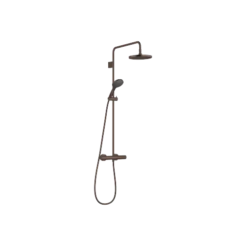 Showerpipe mit Brause-Thermostat mit Handbrausegarnitur 220 mm - Dark Bronze gebürstet (PVD) - 34 467 979-43