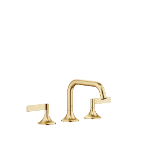VAIA Three-hole basin mixer with pop-up waste - Brushed Durabrass (23kt Gold) - 20 705 819-28