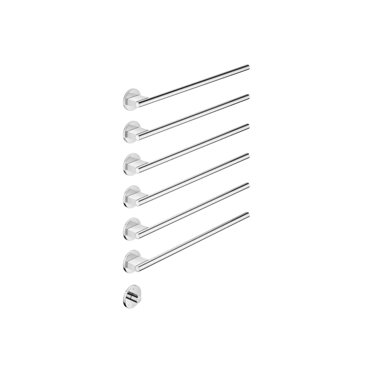 Sèche-serviettes , 6 segments , saillie à droite , avec élément de commande - Set contenant 2 articles
