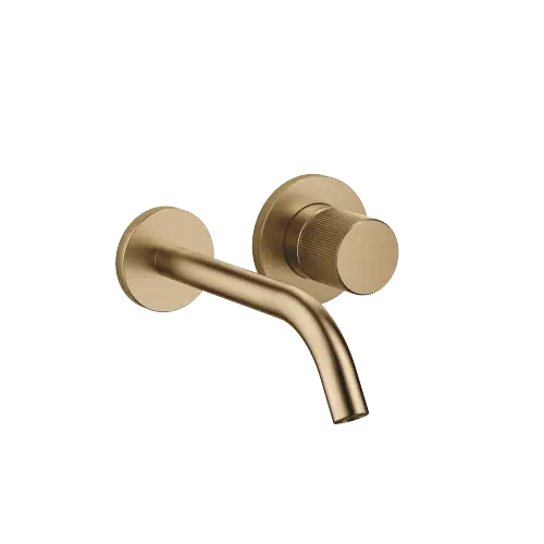 META META PURE Wall-mounted single-lever basin mixer without pop-up waste - Brushed Dark Brass (PVD) - 36 860 664-39
