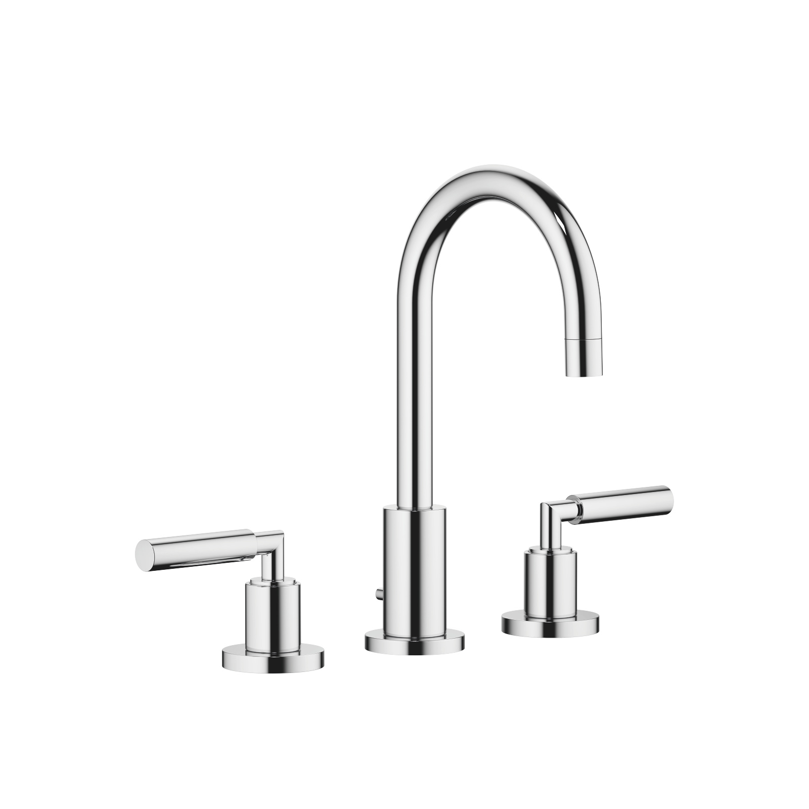 TARA Chrome Washstand faucets: Three-hole basin mixer with pop-up waste