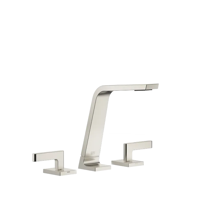 CL.1 Mélangeur lavabo à 3 trous sans garniture d’écoulement - Platine brossé - Set contenant 3 articles