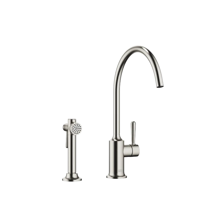 VAIA Single-lever mixer with rinsing spray set - Brushed Platinum - Set containing 2 articles