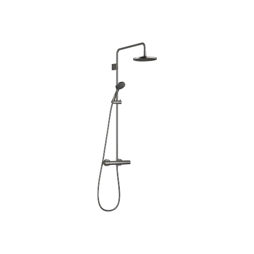 Showerpipe Application with shower thermostat FlowReduce 220 mm - Dark Chrome - Set containing 2 articles