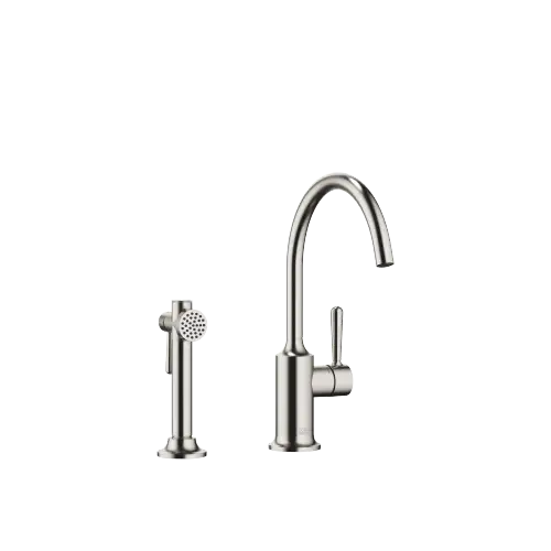 VAIA Single-lever mixer with rinsing spray set - Brushed Platinum - Set containing 2 articles