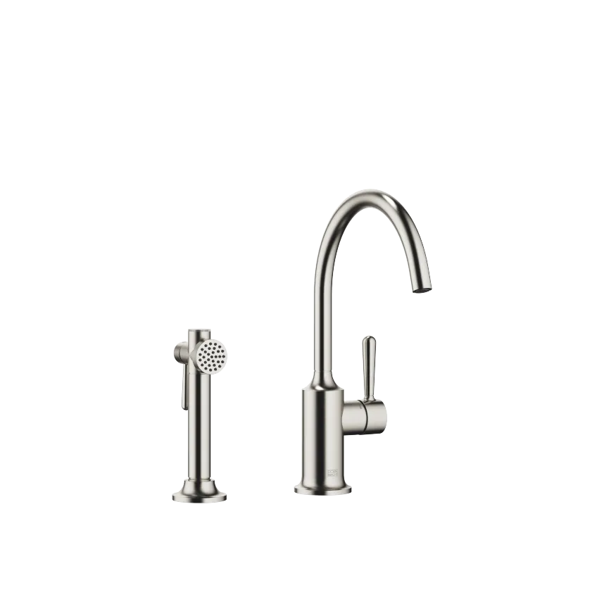 VAIA Single-lever mixer with rinsing spray set - Brushed Platinum - Set containing 2 articles