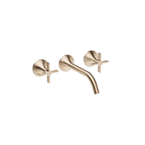 VAIA Robinetterie murale pour lavabo sans garniture d’écoulement - Champagne brossé (Or 22cts) - 36 712 809-46