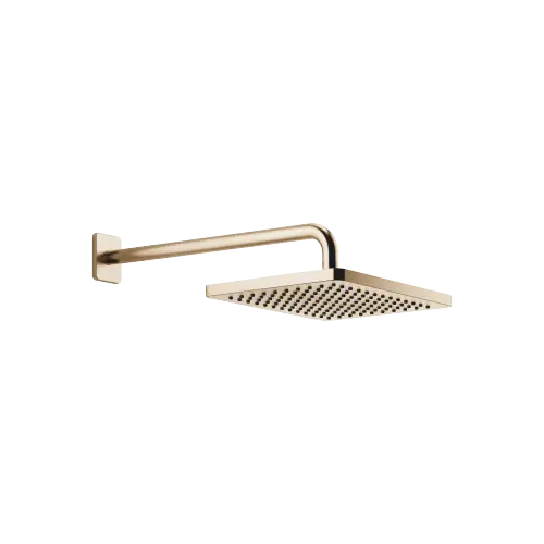 Soffione a pioggia con fissaggio a muro FlowReduce 300 x 240 mm - Light Gold spazzolato (PVD) - 28 767 710-27