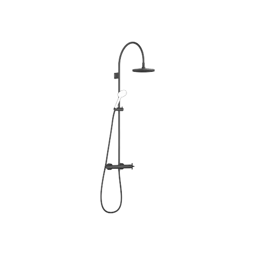 TARA Showerpipe with shower thermostat without hand shower FlowReduce 220 mm - Matte Black - 34 463 892-33 0070
