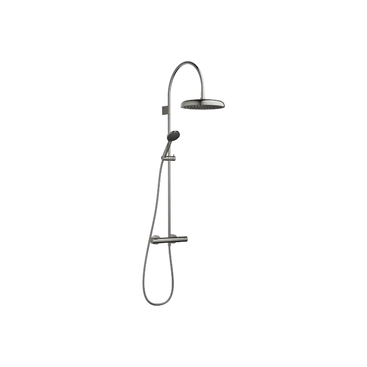 COYA Showerpipe application with shower thermostat 11-3/4" - Dark Chrome - Set containing 2 articles