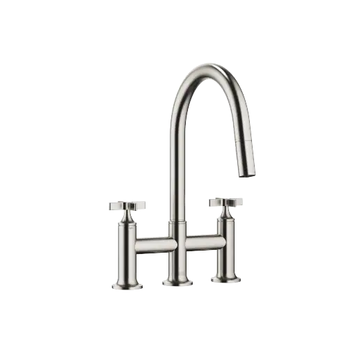 VAIA Mélangeur sur pont à trois trous Pull-down avec fonction douchette - Platine brossé - 19 875 809-06 0010