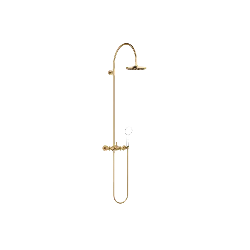 TARA Showerpipe with shower mixer without hand shower 220 mm - Brushed Durabrass (23kt Gold) - 26 632 892-28 0050