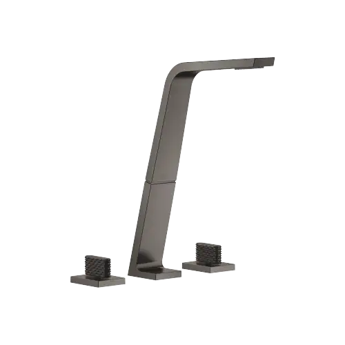 CL.1 Three-hole basin mixer without pop-up waste - Brushed Dark Platinum - Set containing 3 articles