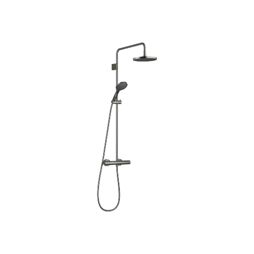 Showerpipe with shower thermostat with hand shower set FlowReduce 220 mm - Dark Chrome - 34 466 979-19