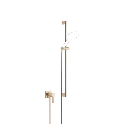 Concealed single-lever mixer with integrated shower connection with shower set without hand shower - Brushed Champagne (22kt Gold) - 36 013 970-46