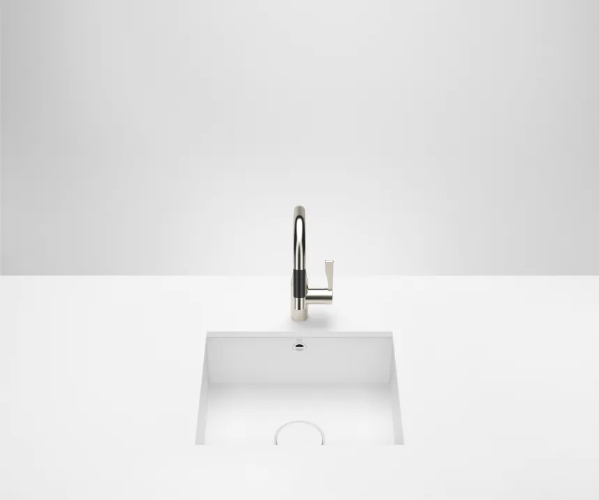 SERIES-VARIOUS Matte White Sinks: Single sink