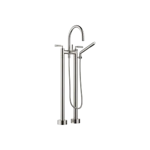TARA Two-hole bath mixer for free-standing assembly with hand shower set - Platinum - 25 943 882-08