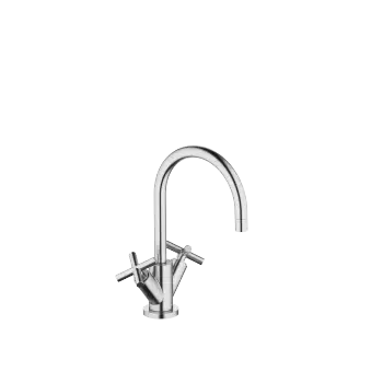 TARA Brushed Chrome : Single-hole basin mixer with pop-up waste