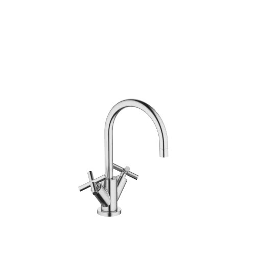TARA Brushed Chrome Washstand faucets: Single-hole basin mixer with pop-up waste