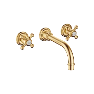 MADISON Wall-mounted basin mixer without pop-up waste - Brushed Durabrass (23kt Gold) - 36 712 361-28