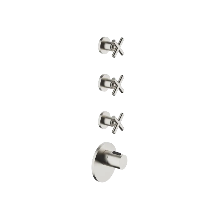 TARA xTOOL Thermostat module with 3 valves - Brushed Platinum - Set containing 4 articles