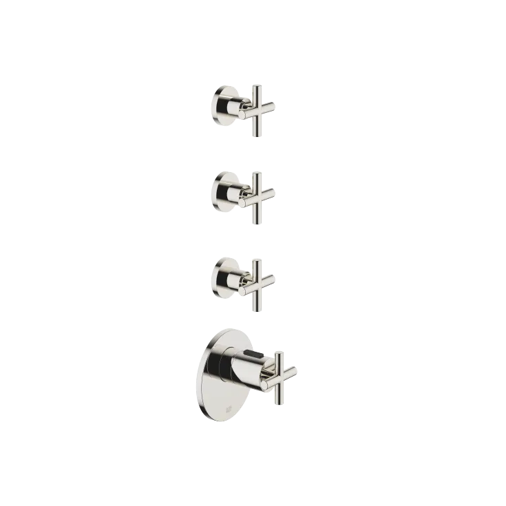 TARA xTOOL Modulo termostato con 3 rubinetti - Platinato - Set contenente 4 articoli