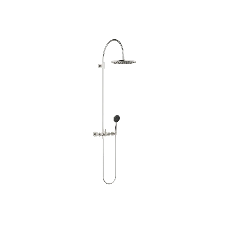 TARA Shower Pipe mit Brausebatterie 300 mm - Platin gebürstet - Set aus 2 Artikeln
