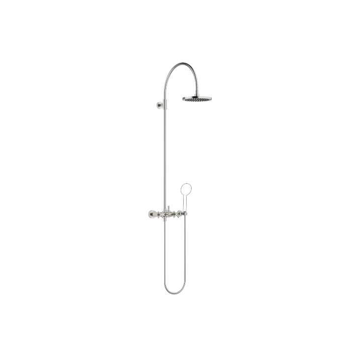 TARA Colonne de douche avec mélangeur de douche sans douchette FlowReduce 220 mm - Platine brossé - 26 632 892-06