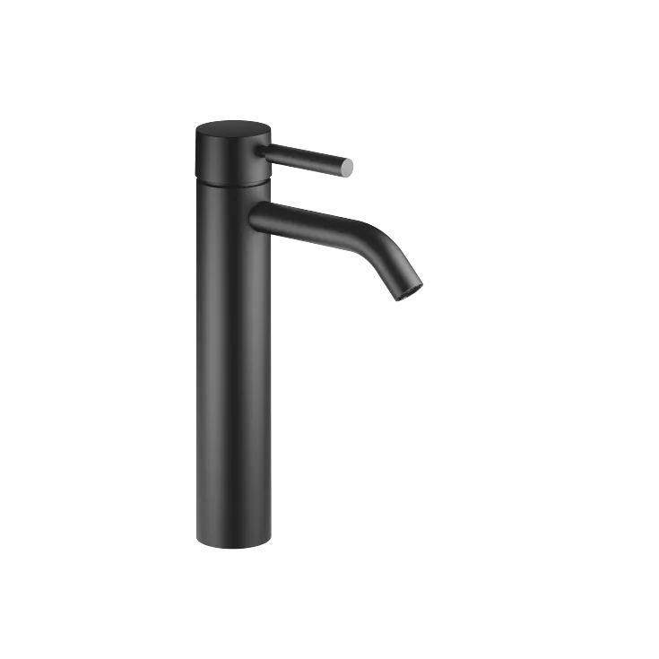META Single-lever basin mixer with raised base without pop-up waste - Matte Black - 33 537 660-33 0010