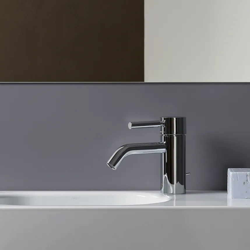 META Chrome Washstand faucets: Single-lever basin mixer with pop-up waste