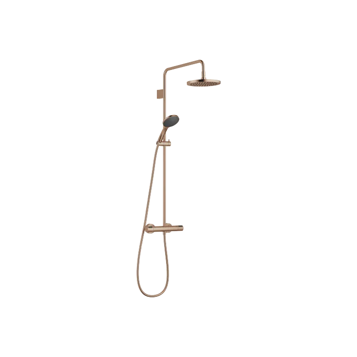 Showerpipe mit Brause-Thermostat mit Handbrausegarnitur - Bronze gebürstet - 34 467 979-42