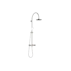 TARA Showerpipe with shower thermostat without hand shower FlowReduce 220 mm - Brushed Platinum - 34 458 892-06