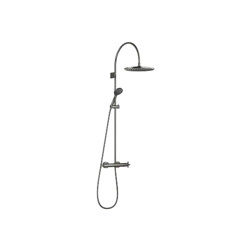 TARA Showerpipe Application with shower thermostat 300 mm - Dark Chrome - Set containing 2 articles