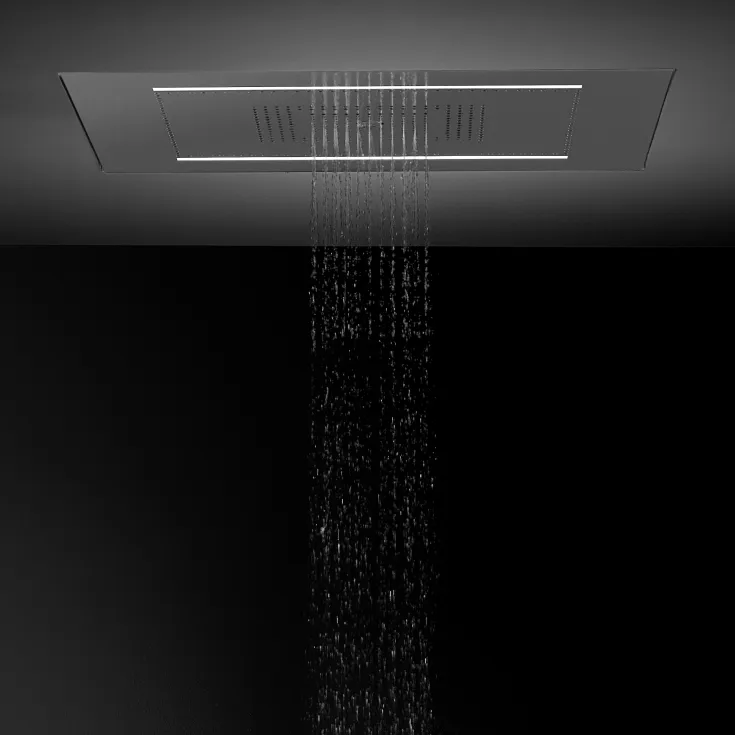 RAIN SKY M Rain panel for recessed ceiling installation - Brushed Stainless Steel - 41 100 979-86